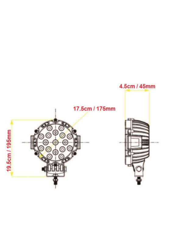 51W LED Spotlight - 7`Heavy Duty