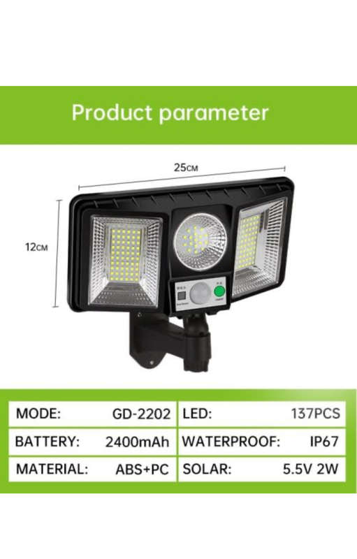 137 LED Solar Light - 137 LED Motion Sense Outdoor Light - Super Bright Outdoor Light 137 LED Solar