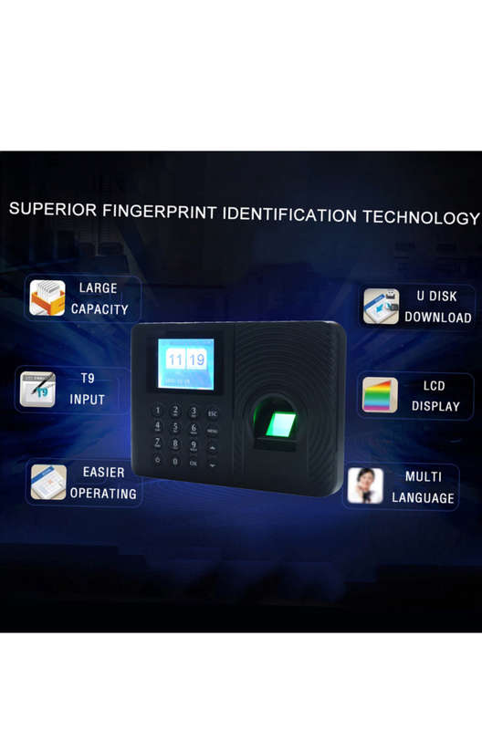 Fingerprint Time Attendance Machine Black