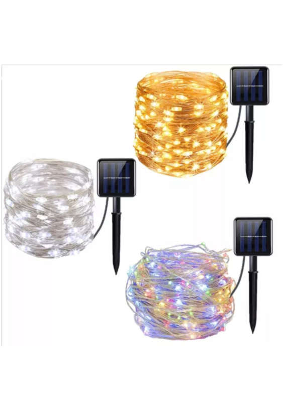 10M Outdoor Solar LED Light Waterproof Copper Wire Fairy Light Balcony Garden Decorative Trees