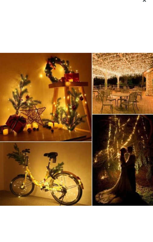 10M Outdoor Solar LED Light Waterproof Copper Wire Fairy Light Balcony Garden Decorative Trees