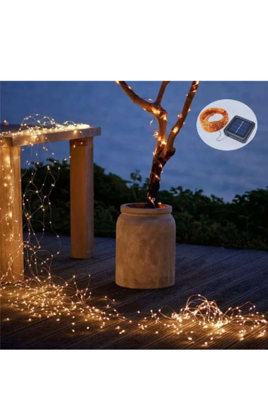 10M Outdoor Solar LED Light Waterproof Copper Wire Fairy Light Balcony Garden Decorative Trees