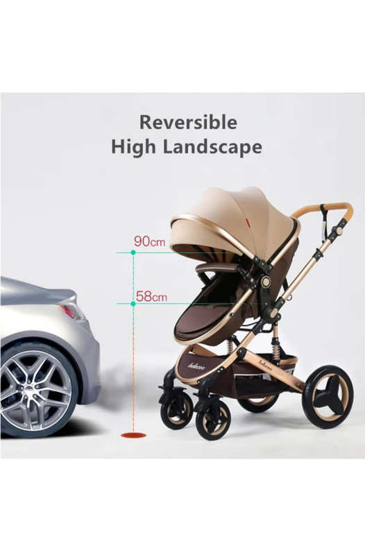 3 in 1 Baby Stroller - Khaki