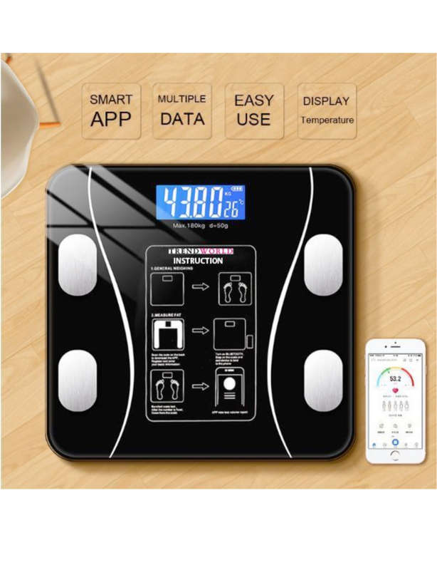 Body Fat Scale Smart Wireless Digital Bathroom Body Weight & BMI Scale