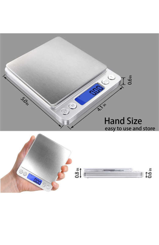Digital Kitchen Scale 2000g/0.1g, 6 Measure Modes Back-Lit LCD Display