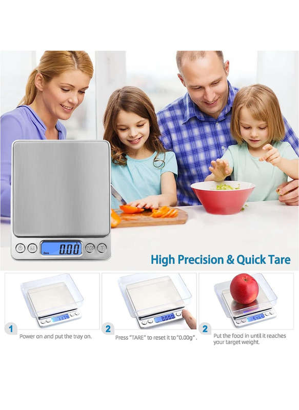 Digital Kitchen Scale 2000g/0.1g, 6 Measure Modes Back-Lit LCD Display