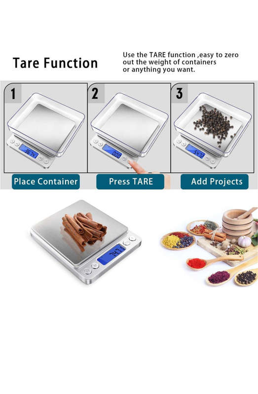 Digital Kitchen Scale 2000g/0.1g, 6 Measure Modes Back-Lit LCD Display