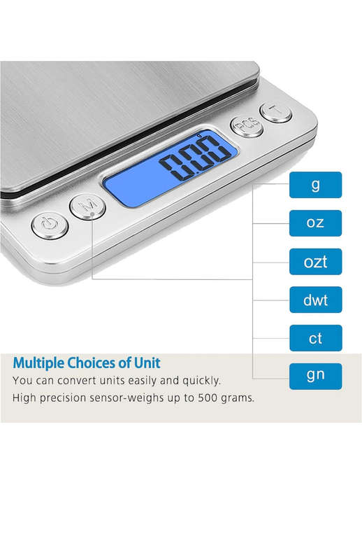 Digital Kitchen Scale 2000g/0.1g, 6 Measure Modes Back-Lit LCD Display