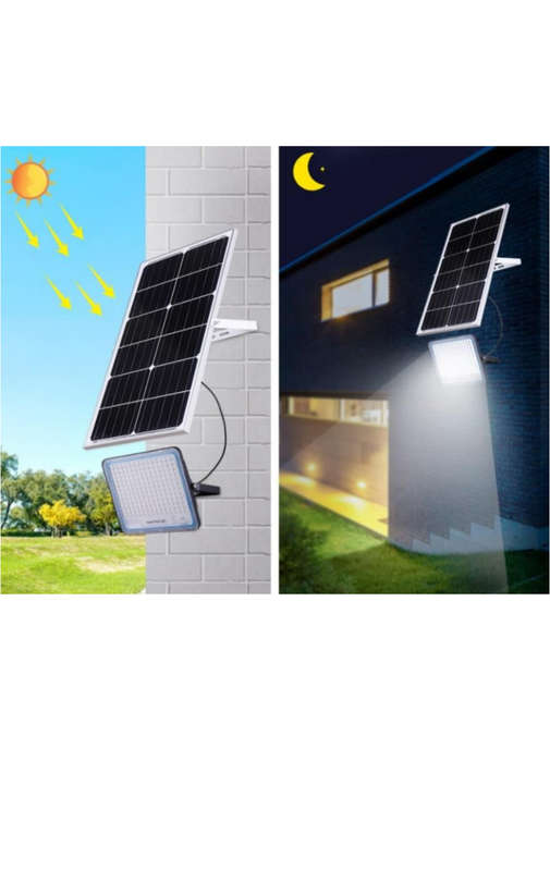 800W Solar Powered LED Flood Light With Panel & Remote-IP66