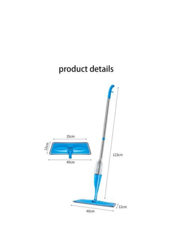 Stainless Steel Bar Microfiber Flat Spray Mop No Bending Microfibers Mop