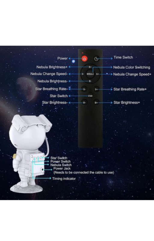 Astronaut Nebula Galaxy Night Light Projector