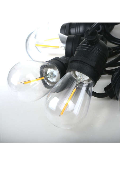 Lighting 10 LED Festoon Vintage Bulb String Lights - 5m Solar Panel
