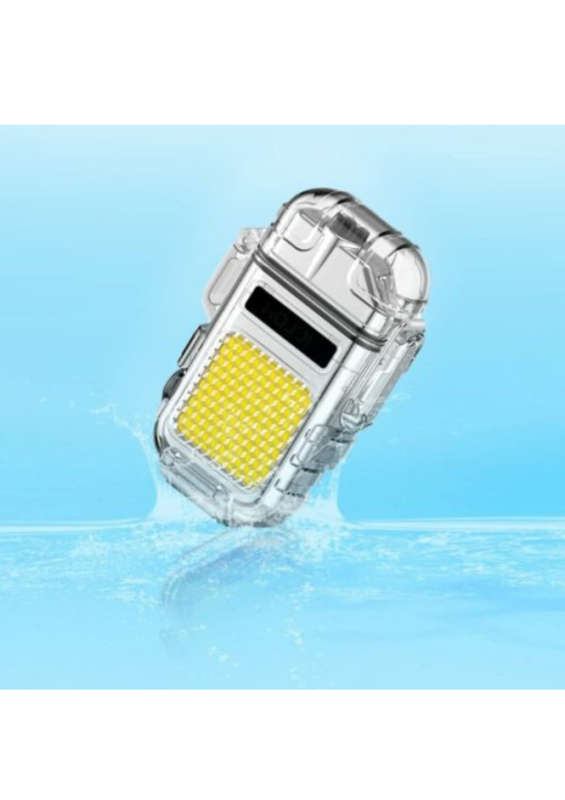 Rechargeable Mini Hook Flashlight with Windproof Multipurpose Lighter + Type C Charging Cord