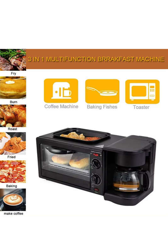 Breakfast Maker 9L With Oven Coffee Maker And Frying Pan 3 In 1