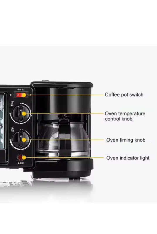 Breakfast Maker 9L With Oven Coffee Maker And Frying Pan 3 In 1
