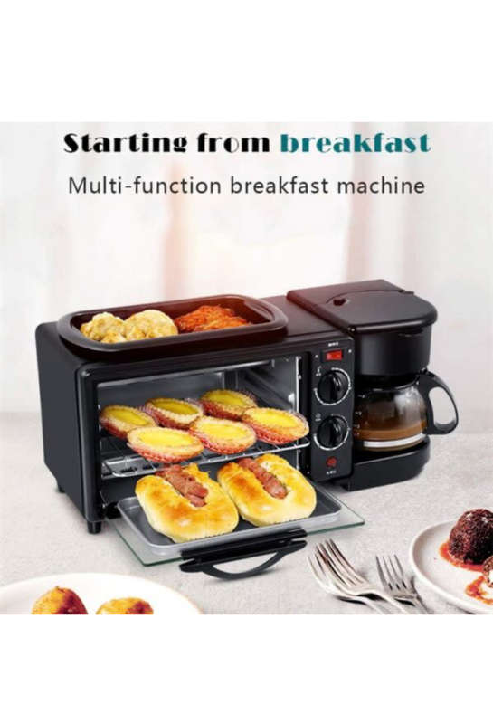 Breakfast Maker 9L With Oven Coffee Maker And Frying Pan 3 In 1