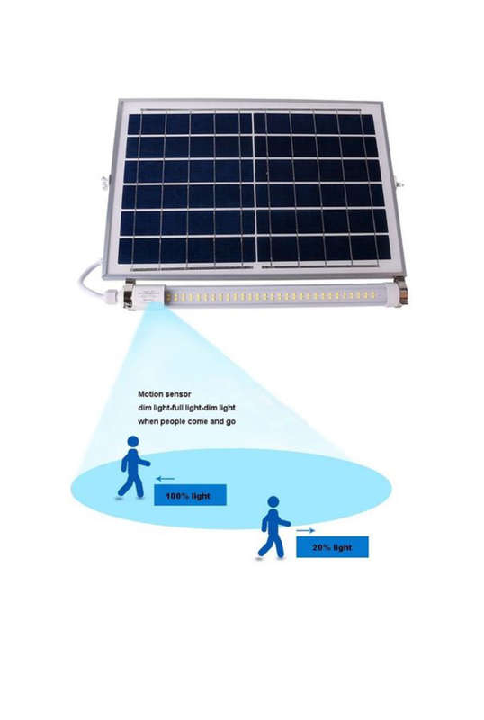 200W Solar LED Tube Lights for Home Outdoor Waterproof Wall Lamp with Panel