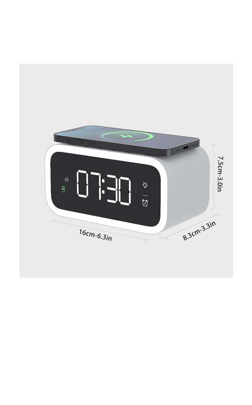 Wireless Charging Smart Tabletop Alarm Clock - SI-107