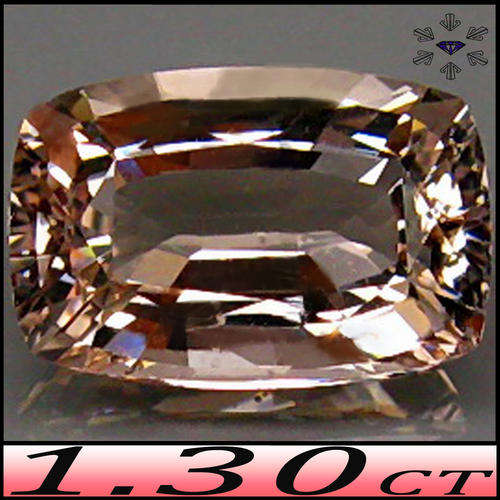 1.30CT GOLDEN PINK PADPARADSCHA MORGANITE [VS] - RARE CALIFORNIAN CLASSIC CUSHION