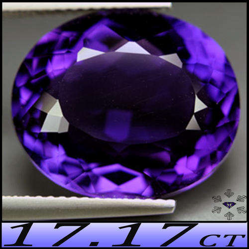 17.17CT AFRICAN OVAL AMETHYST [VVS] - FIRE BLAZING BLUISH PURPLE FANCY OVAL GEM