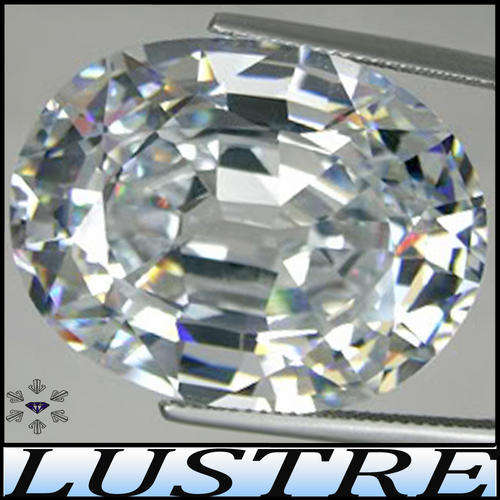 LUSTROUS TOP WHITE D-COLOUR, PRECISION POLISHED OVAL DIAMOND (MAN MADE SIMULATE),