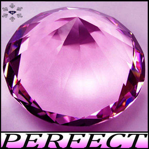PRETTY PINK BRILLIANT ROUND CALIBRATED DIAMOND SIMULATE. (7.5MM ).