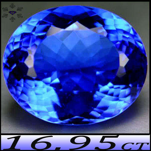 16.95CT TANZANITE BLUE COLOUR QUARTZ GEM [IF] - FLAWLESS MULTI FACETED OVAL