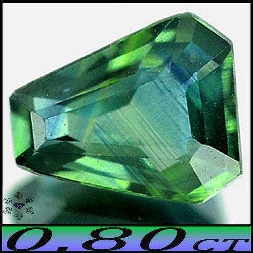 0.80CT MEDIUM BLUE GREEN ZONED SAPPHIRE [VS] - FANCY STEPPED POLISHED THAILAND GEMSTONE
