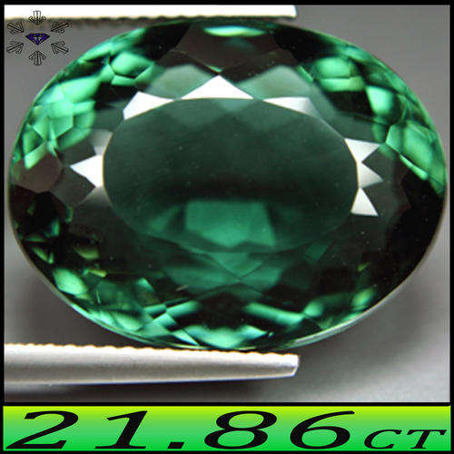 22.15CT FABULOUS FANCY MULTI FACETED QUARTZ [VVS] - BRAZILIAN BLUISH GREEN GEMSTONE
