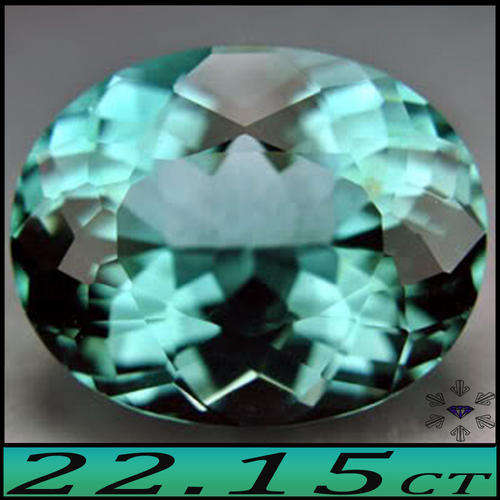 22.15CT FANCY MULTI FACETED QUARTZ [VVS] - FABULOUS URUGUAY BLUISH GREEN GEMSTONE