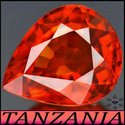 0.65CT PAIR RED ORANGE SONGEA SAPPHIRE [VVS] ~ TWO NATURAL PEAR POLISHED GEMS