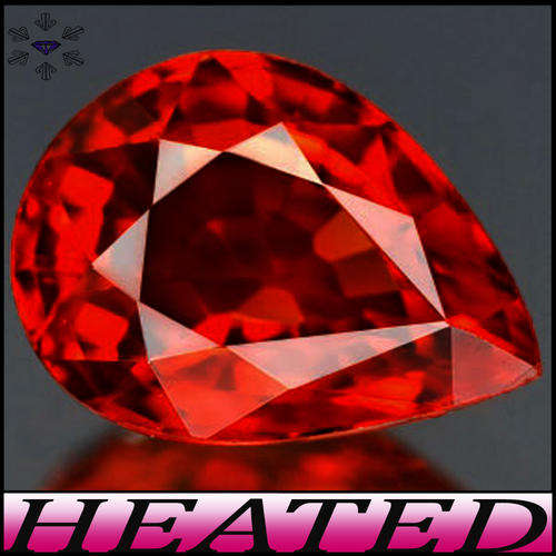 0.44CT ROARING RED SAPPHIRE [VVS] ~ SONGEA PEAR POLISHED GEMSTONE