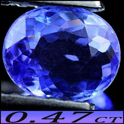 0.47CT VIOLETISH INTENSE BLUE TANZANITE [VVS] - FABULOUS FANCY FACETED NATURAL OVAL