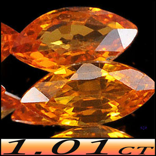 1.01CT ATTRACTIVE VIVID ORANGE SAPPHIRES [VVS] - NATURAL PAIR TANZANIA MARQUISE GEMS