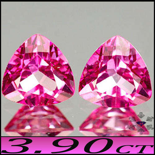 3.90CT TOPAZ TRILLIANT PAIR [VVS] BRAZILIAN PERFECTLY POLISHED PINK GEMS