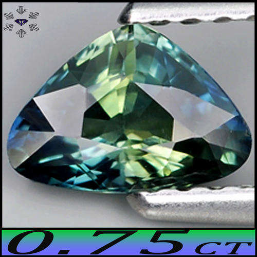 0.75CT BRILLIANT TRILLIANT SAPPHIRE - NATURAL UNHEATED GREENISH BLUE MADAGASCAN GEM