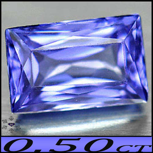 0.50CT NATURAL FLAWLESS CLEAN TANZANITE [IF] - VIOLETISH BLUE BLAZING BAGUETTE