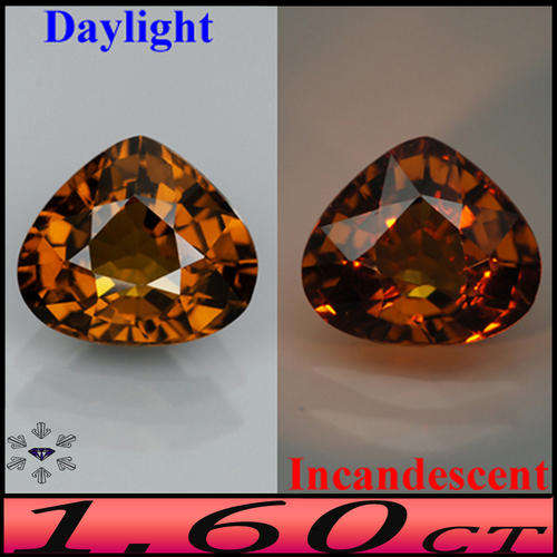 1.60ct Rare Umba Valley Colour Change Garnet - VS - Greenish Orange Changes Dark Orange Red Gem