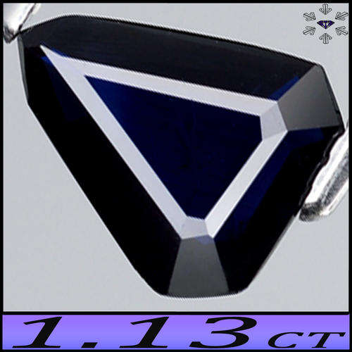 1.13ct Vivid Deep Blue Unheated Sapphire - VS - Natural Perfect Fancy Polished Gem