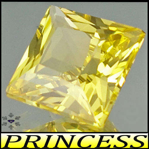 1.90CT YELLOW DIAMOND SIMULATE [IF] - BRILLIANT PRINCESS POLISHED PRECISION