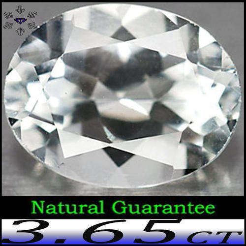 3.65CT UNHEATED NATURAL DIAMOND WHITE TOPAZ [VVS] - PERFECT CALIBRATED OVAL FROM BRAZIL