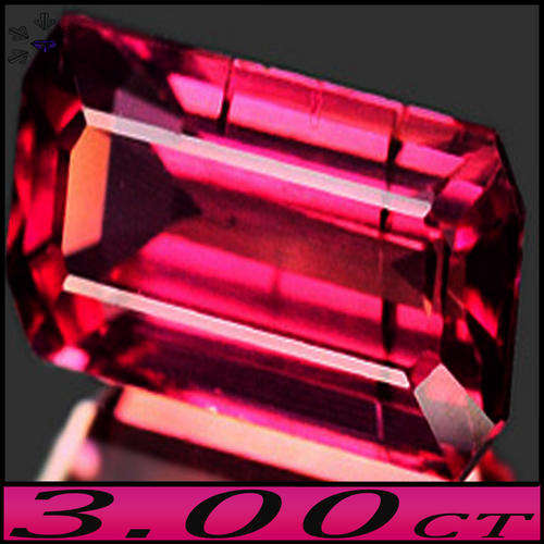 3.00ct Very Rare Mozambique Rubellite - SI - Slightly Purplish Medium Dark Red, Very Slightly Grey