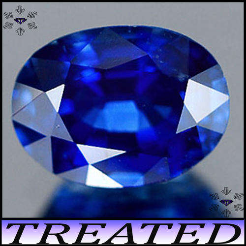 1.02CT TOP KASHMIR VIVID BLUE SAPPHIRE [VS] - MADAGASCAN COLOUR ENHANCED OVAL GEM