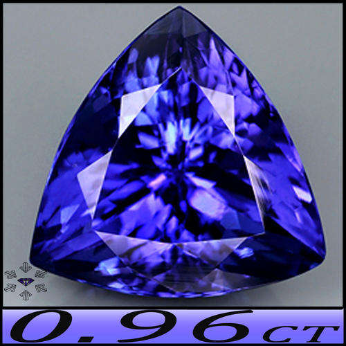0.96CT INTENSE VIOLET BLUE D-BLOCK TANZANITE [VS] - PERFECT BRILLIANT POLISHED TRILLIANT GEM