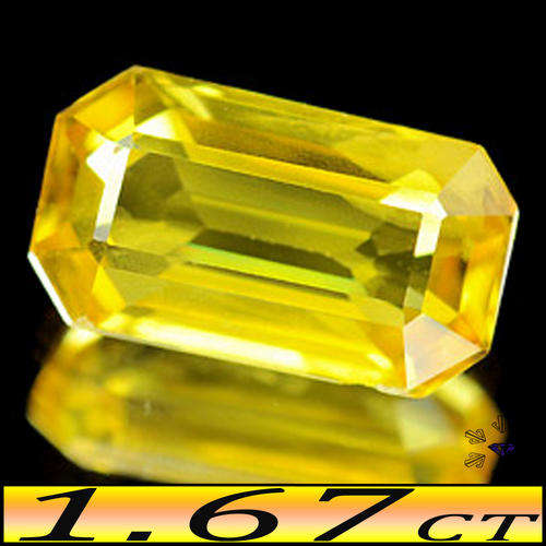 1.67ct Stunning Natural Ceylon Sapphire - VVS - Gem Vivid Yellow Stepped Octagon
