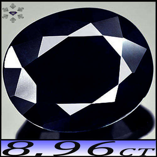 8.96CT MAGNIFICENT MIDNIGHT BLUE SAPPHIRE - NATURAL THAILAND OVAL OPAQUE GEMSTONE
