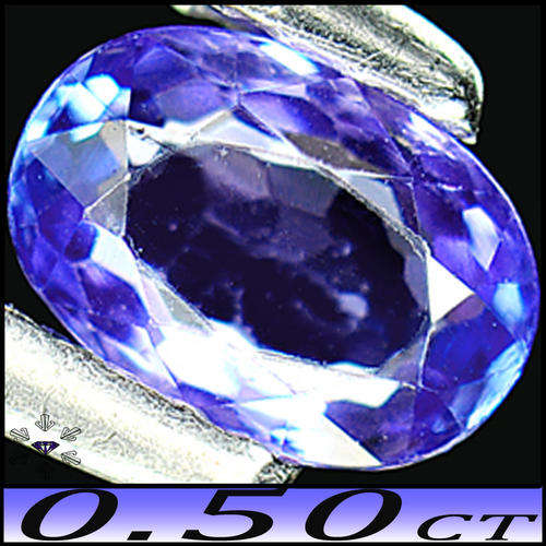 0.50CT FLAWLESS CLEAN TANZANITE GEM [IF] - VIOLETISH INTENSE BLUE NATURAL OVAL