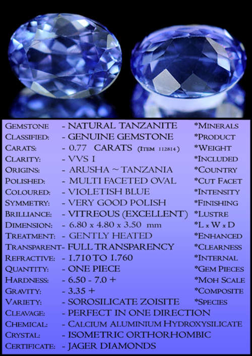 TANZANITE ~ COLLECTIBLE CERTIFIABLE  INVESTMENT GEMS
