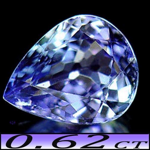 0.62CT PURPLISH DEEP BLUE TANZANITE [VS] - NATURAL PRECISION PEAR POLISHED GEMSTONE