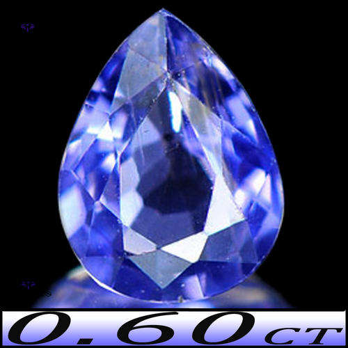 0.60ct Intense Violetish Vivid Blue Sapphire - SI - Unheated Rare Tanzanian Dodoma Mine Pear